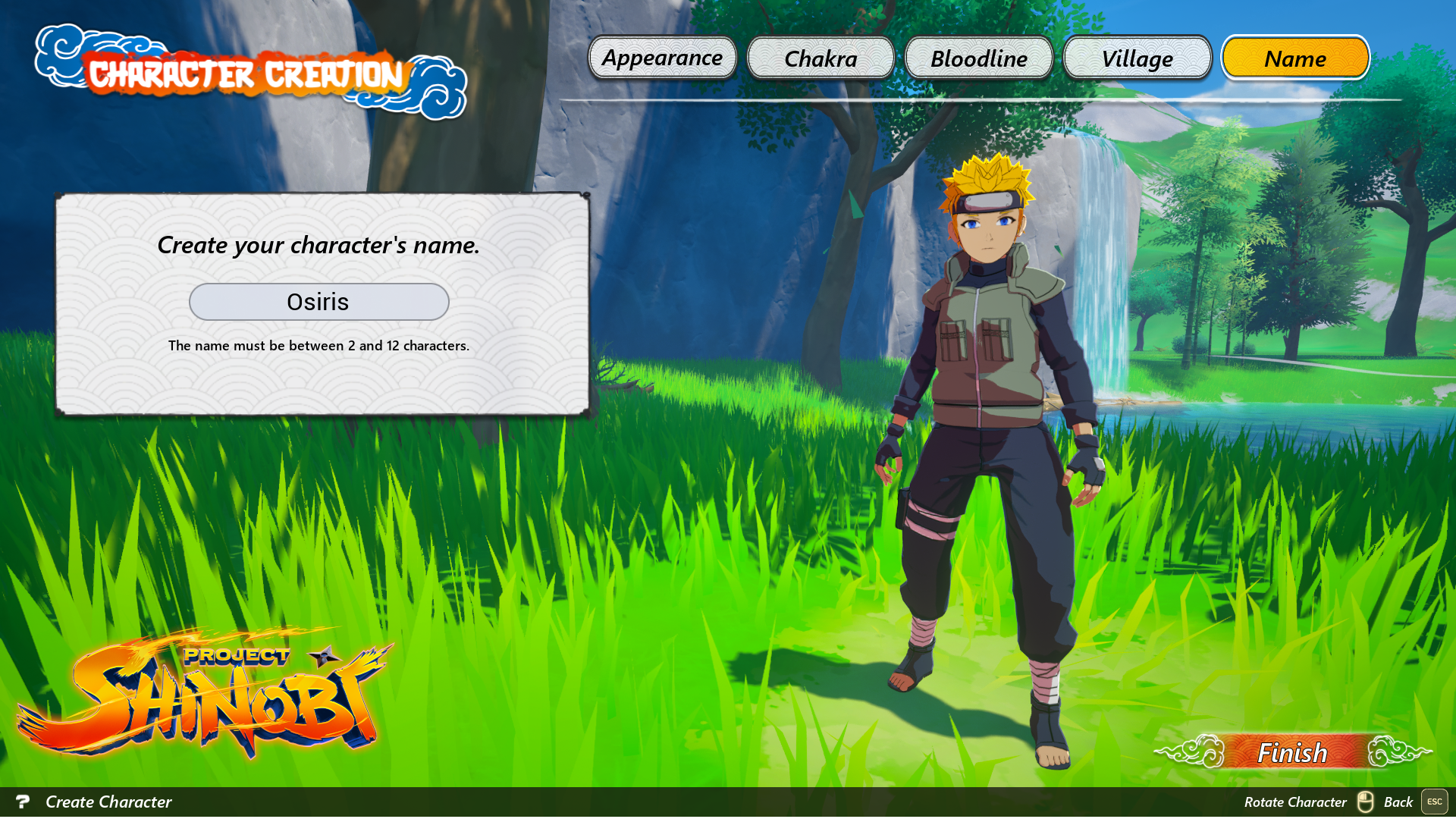 Character Creation Name